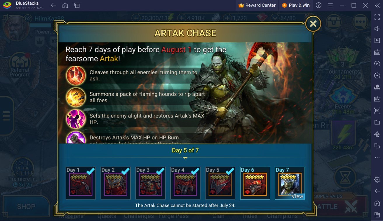 Free Legendary Champion Artak Event is Live in RAID: Shadow Legends