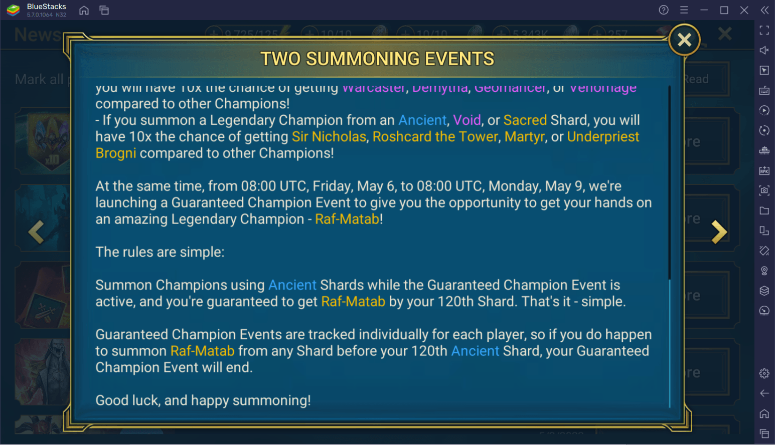 RAID: Shadow Legends – New Champion Raf-Matab Guaranteed and 10X Summoning Event