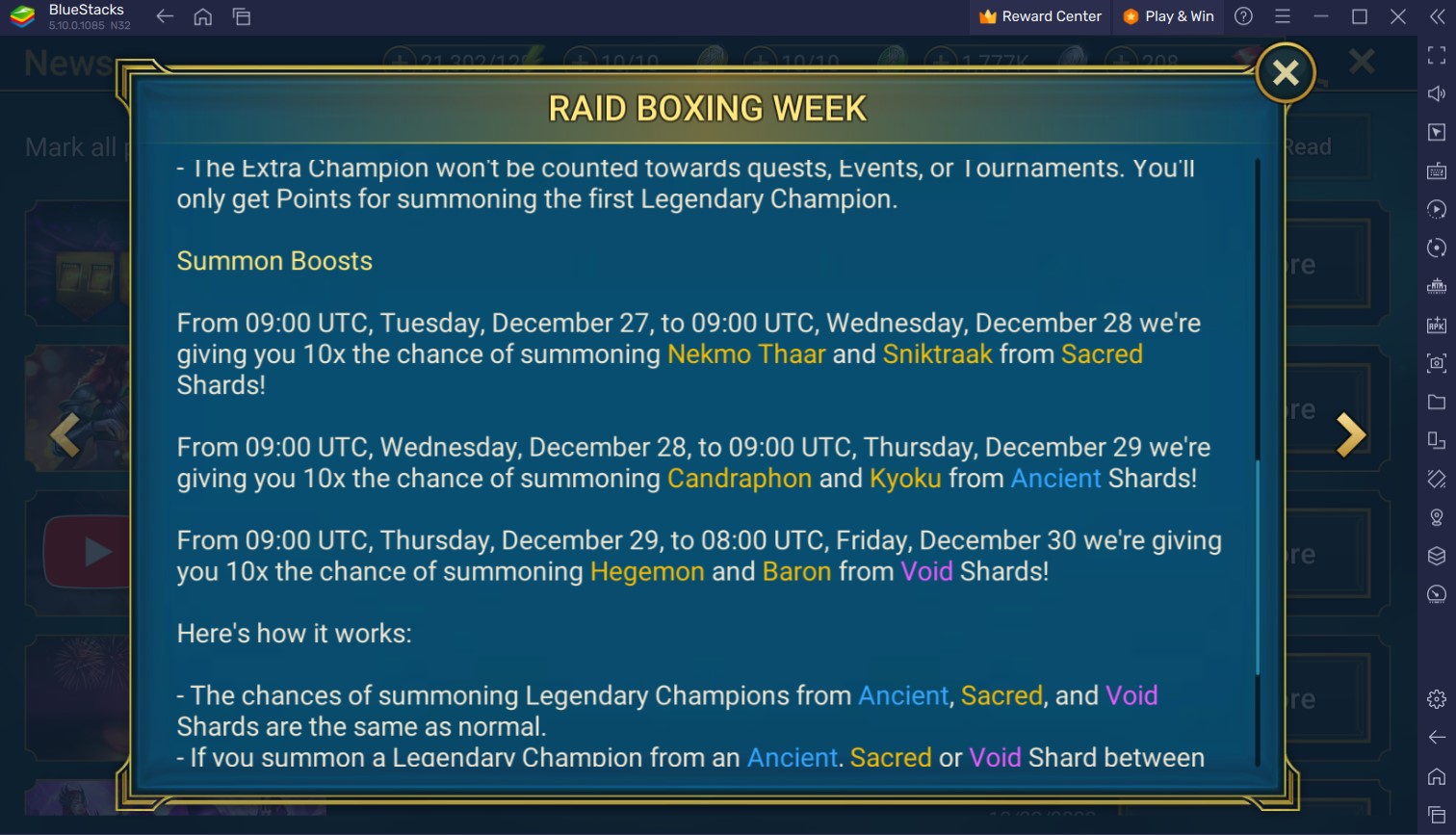 RAID: Shadow Legends – Boxing Week Features 10X Summoning Events for All Shards