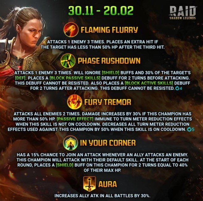 Consigue tu campeona legendaria gratuita Ronda en RAID: Shadow Legends y jugosas recompensas con el nuevo código de canje