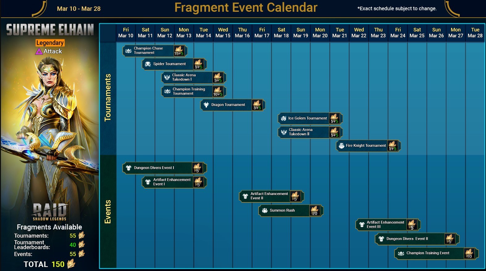 RAID: Shadow Legends – Supreme Elhain Fragment Fusion Event Guide