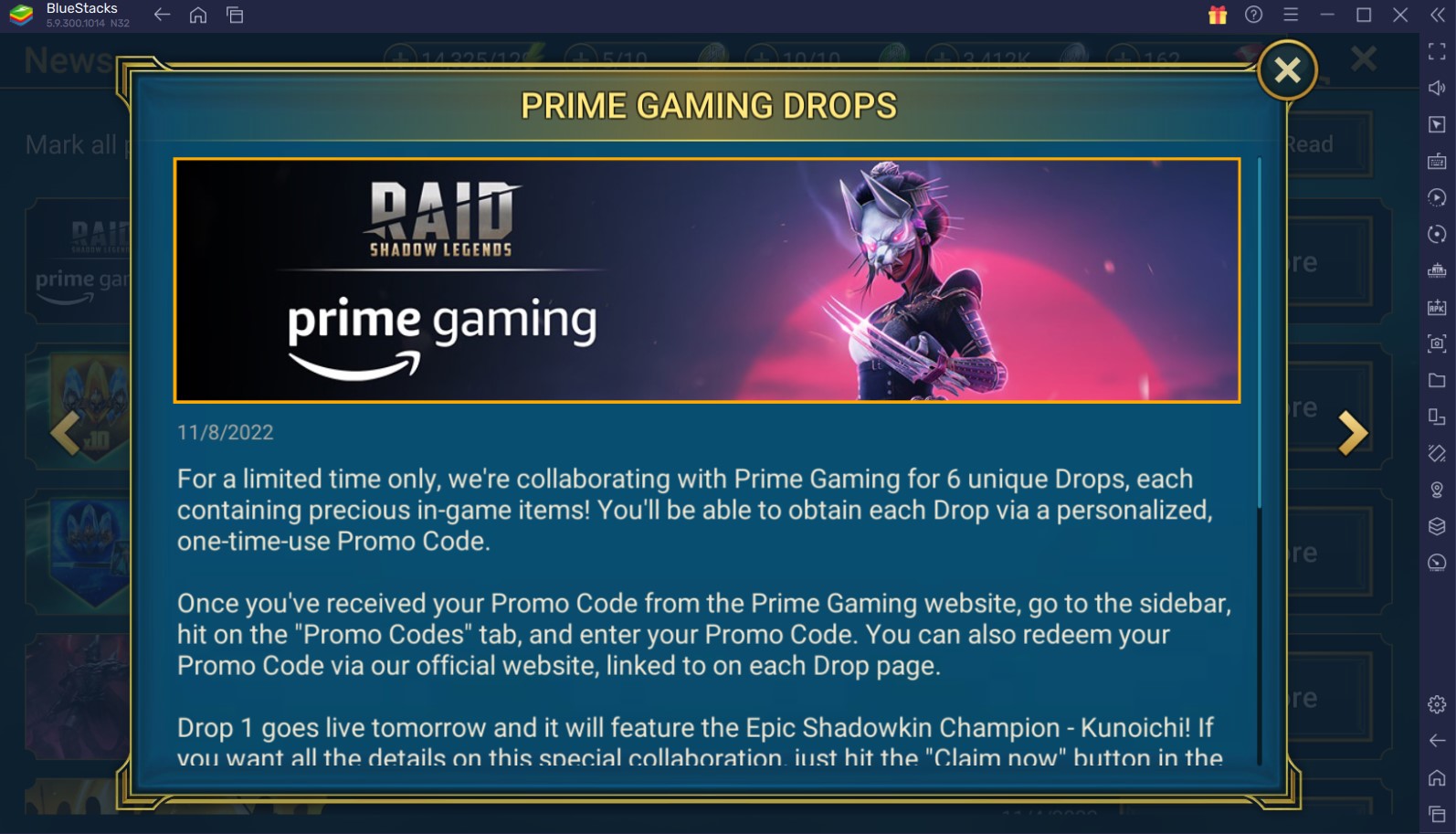 Prime Gaming Drops X RAID: Shadow Legends