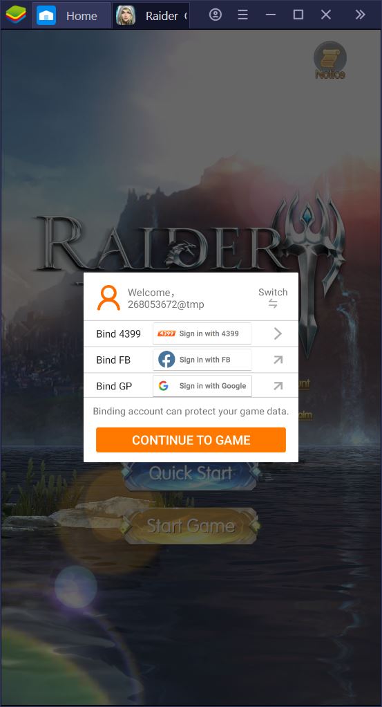 Installa e Configura Raider: Origin con Bluestacks