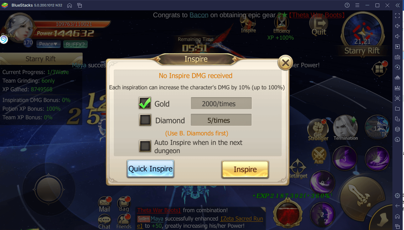 EXP and Gold Farming in Rebirth of Chaos: Eternal Saga