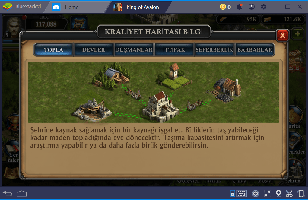 King of Avalon: BlueStacks Kaynak Toplama ve Kullanım Rehberi