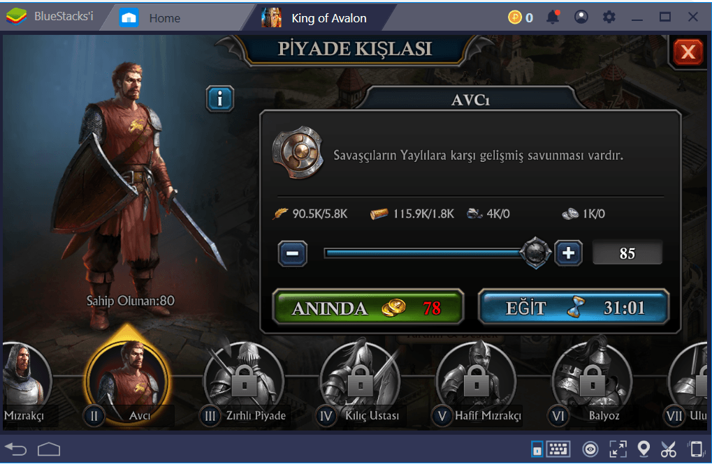 King of Avalon: BlueStacks Kaynak Toplama ve Kullanım Rehberi