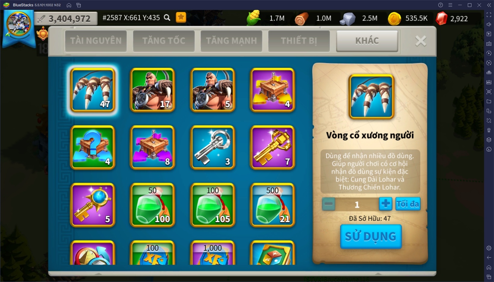 Rise of Kingdoms - Gamota: Cách dùng Macro của BlueStacks để farm Vòng Cổ Xương Người