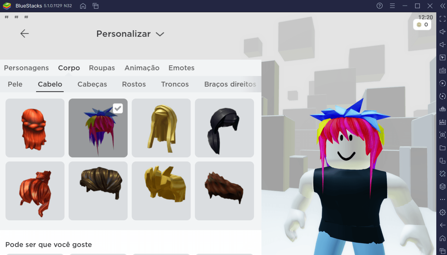 Cabelo com chapéu - Roblox