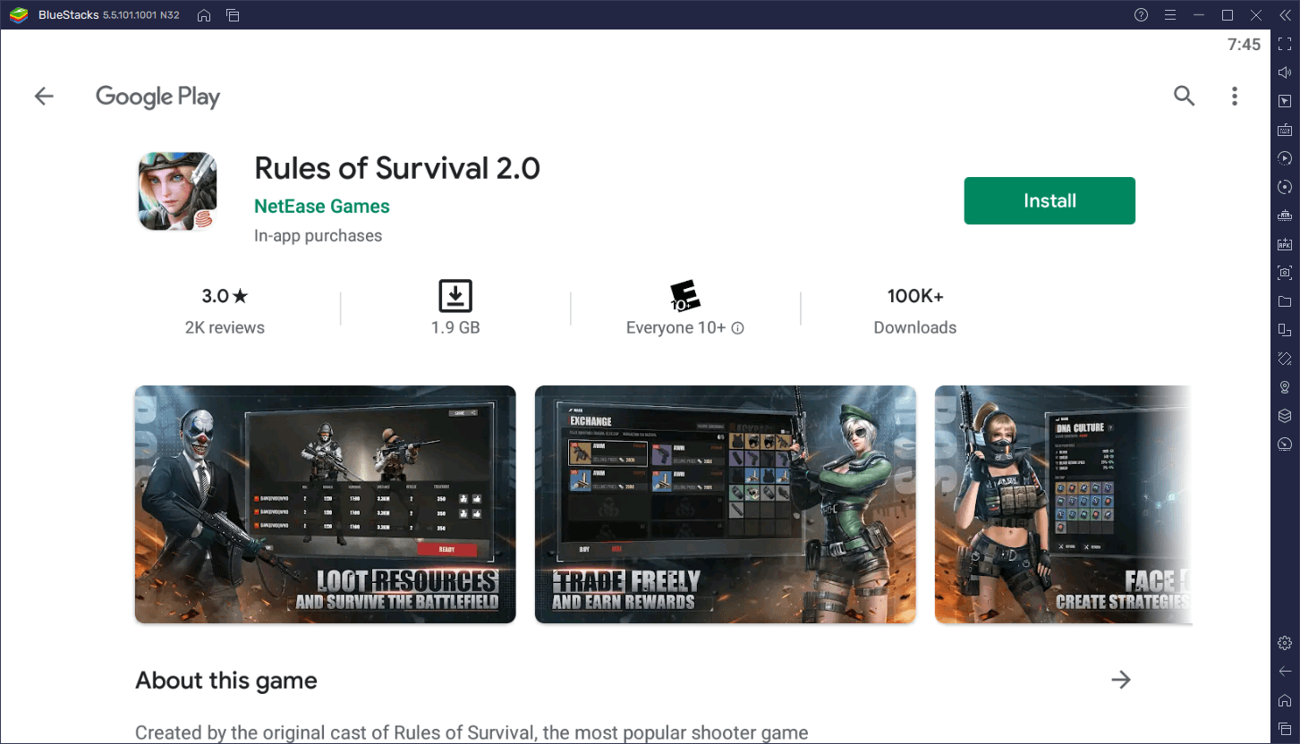 كيف تلعب Rules of Survival 2.0 على جهاز الكمبيوتر باستخدام BlueStacks