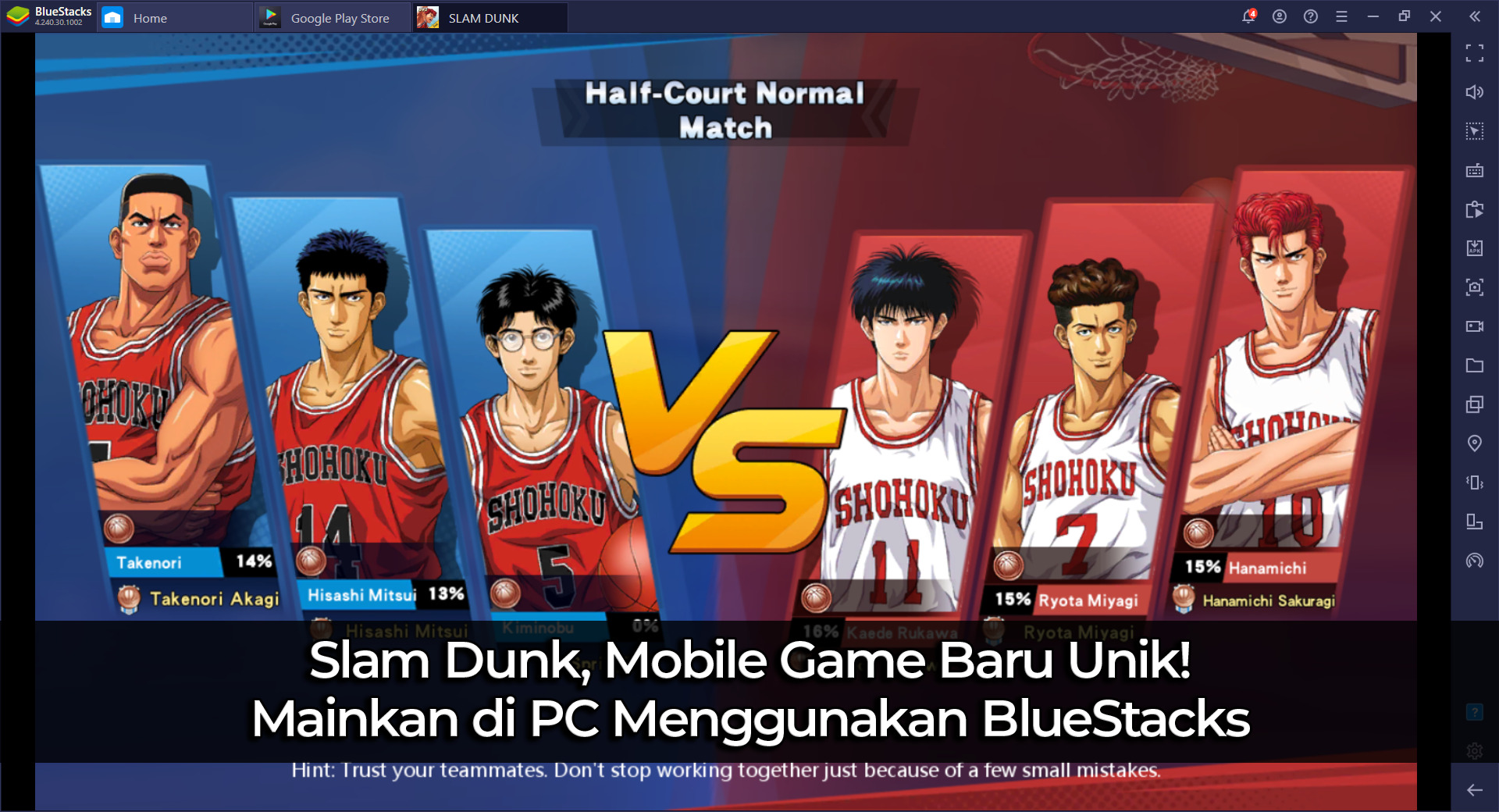 Slam Dunk, Mobile Game Baru Unik! Mainkan di PC Menggunakan BlueStacks