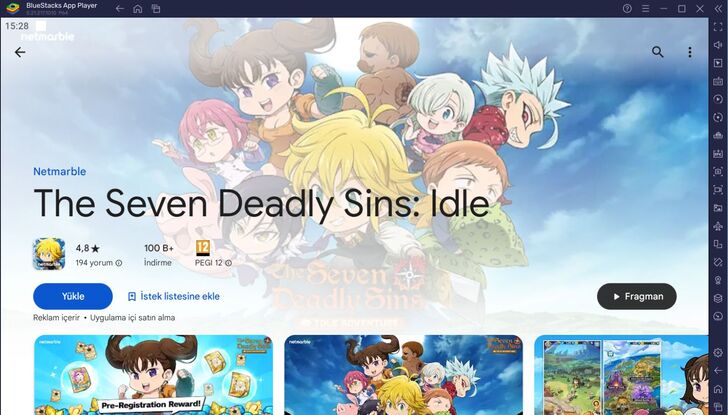 BlueStacks ile Seven Deadly Sins: Idle PC Kurulum Rehberi