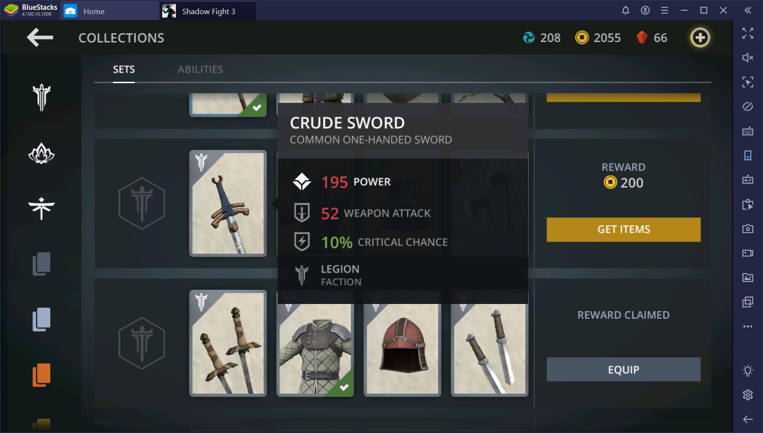 shadow fight 3 weapons