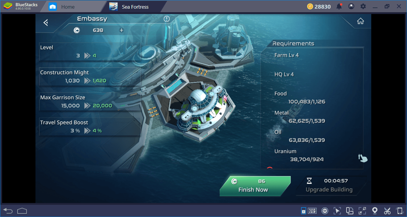 Buildings Of Sea Fortress: You Also Have A Base To Take Care Of