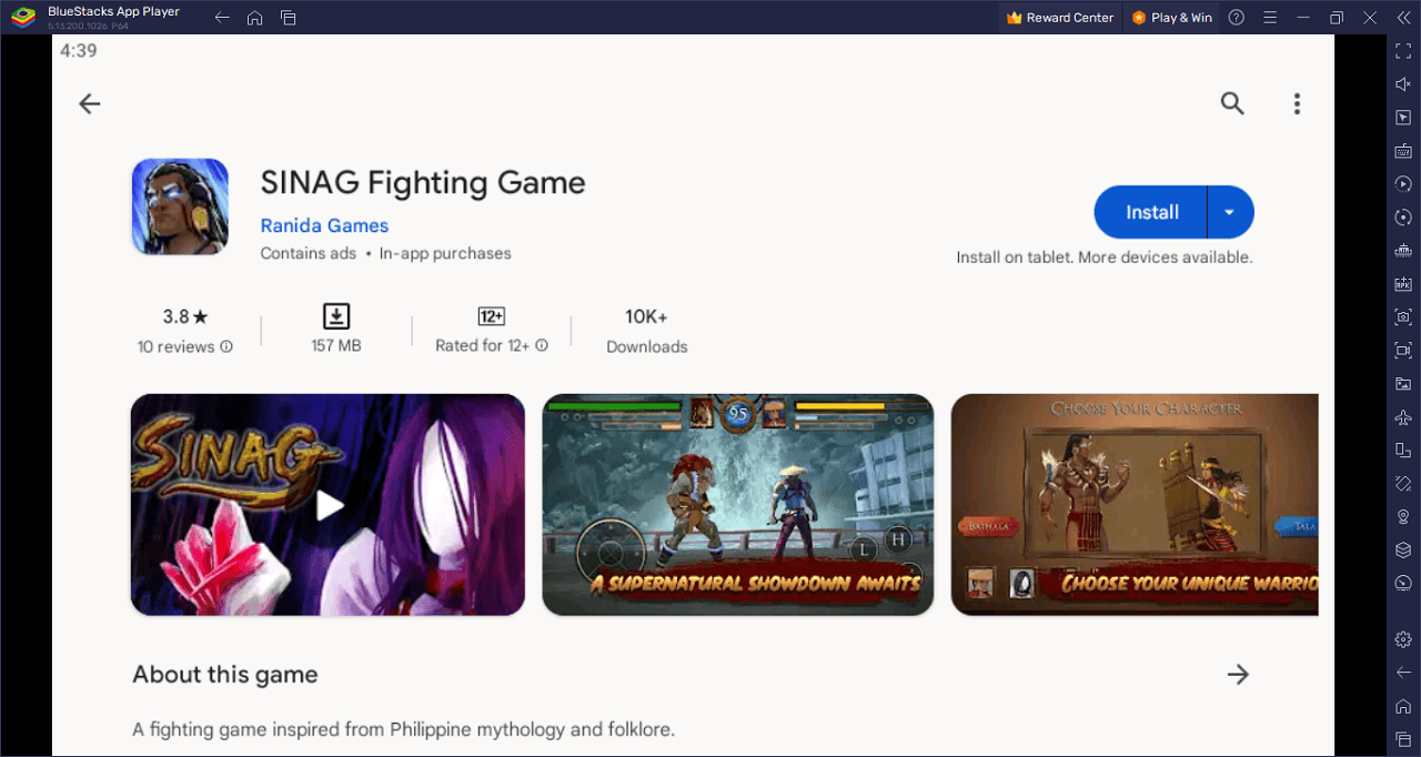 How to Play SINAG Fighting Game on PC With BlueStacks