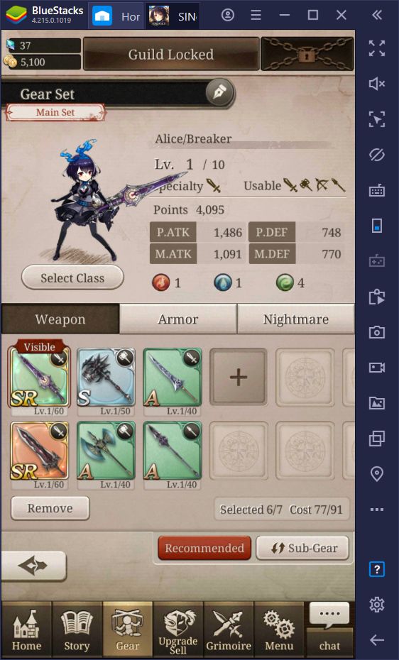 sinoalice combo weapons