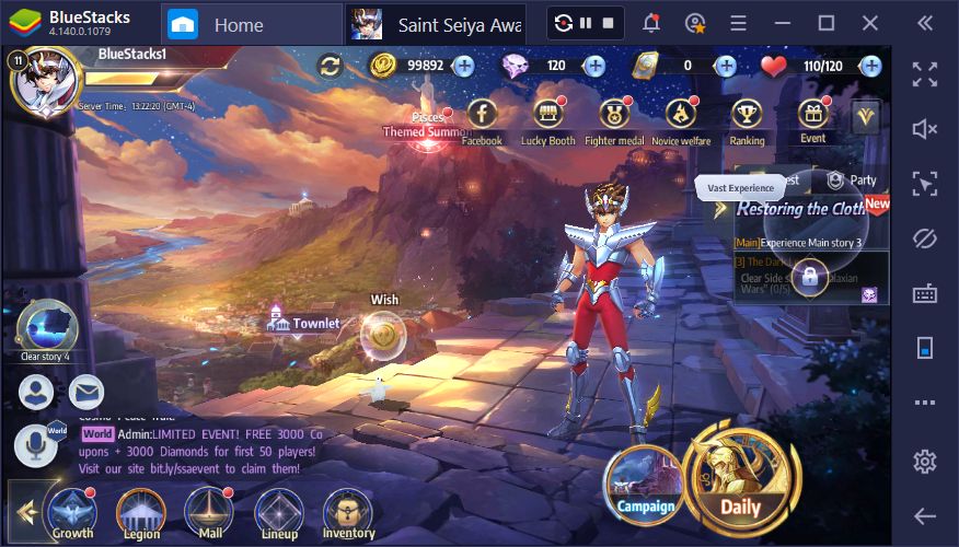 كيفية استخدام  BlueStacks instances في Saint Seiya Awakening على جهاز الكمبيوتر