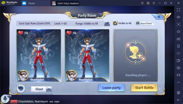 كيفية استخدام BlueStacks instances في Saint Seiya Awakening على جهاز الكمبيوتر