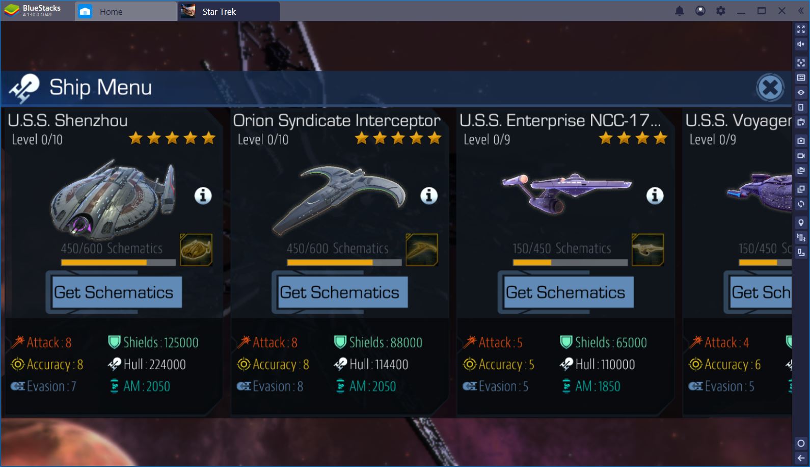 star trek timelines fleets