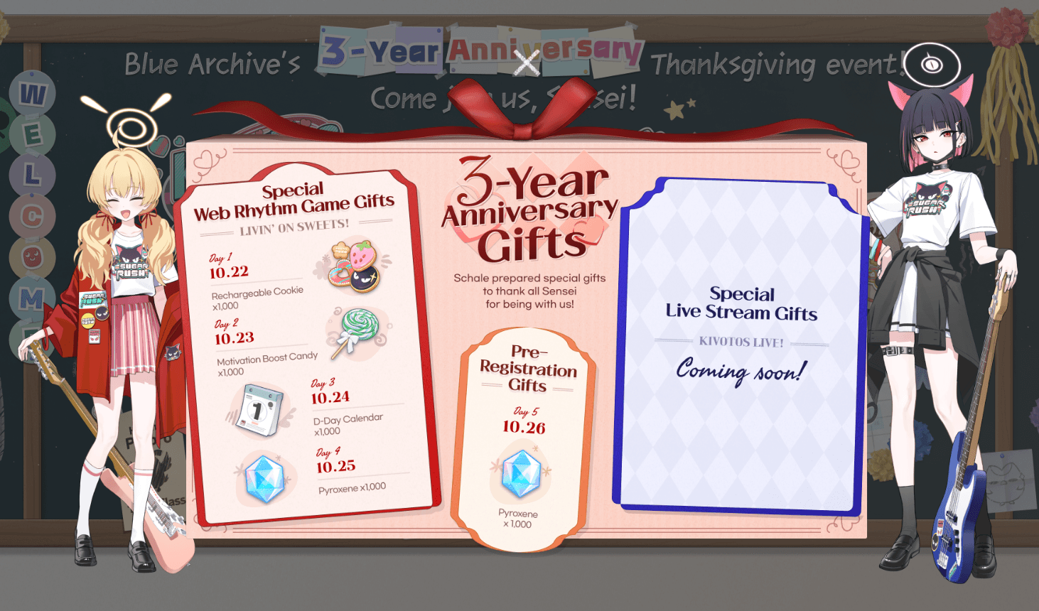 Blue Archive’s 3-Year Anniversary: New Limited Characters & Exciting Rewards - Thanksgiving Event Roadmap