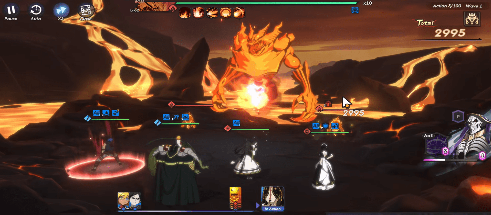 Conquer the Fire Elemental Boss in Lord of Nazarick