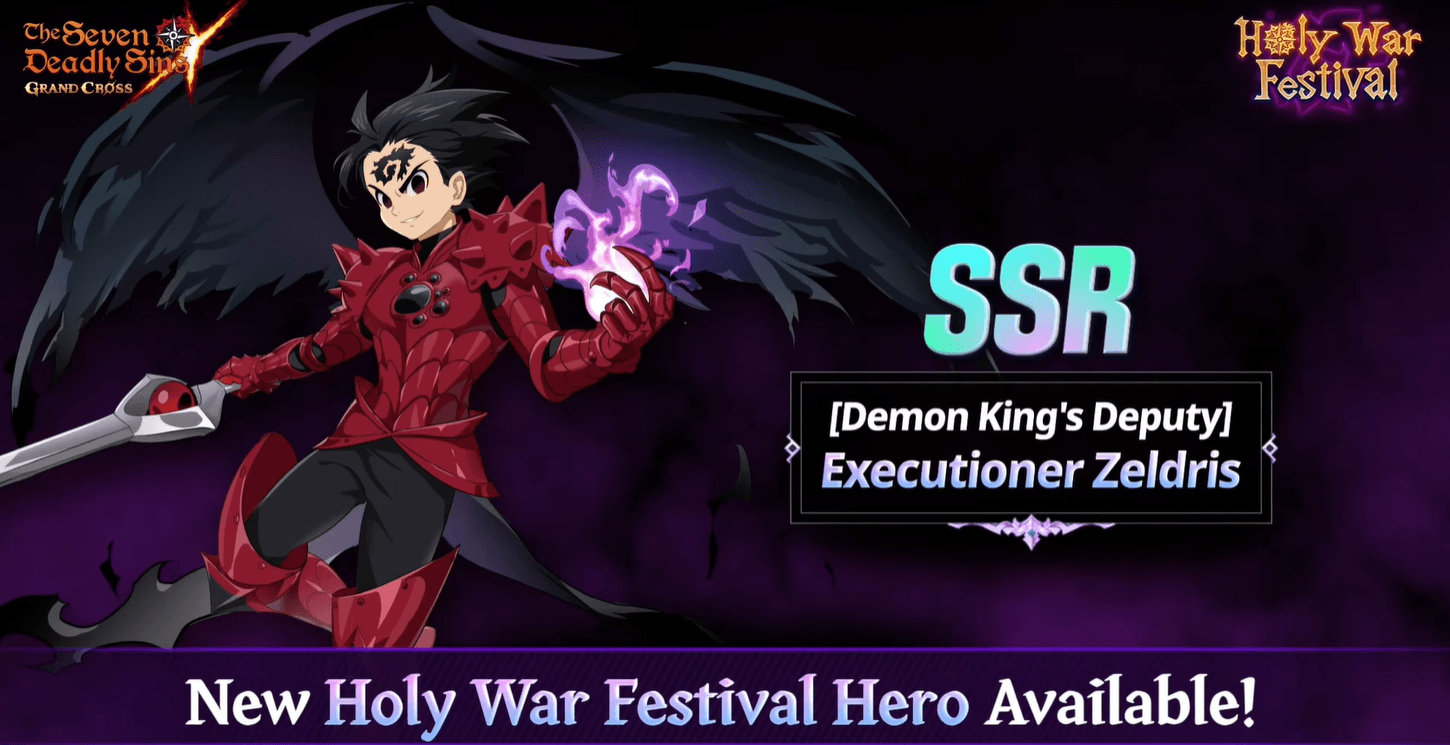 Seven Deadly Sins: Grand Cross – Mage Pacifier, Executioner Zeldris and More in Holy War Festival