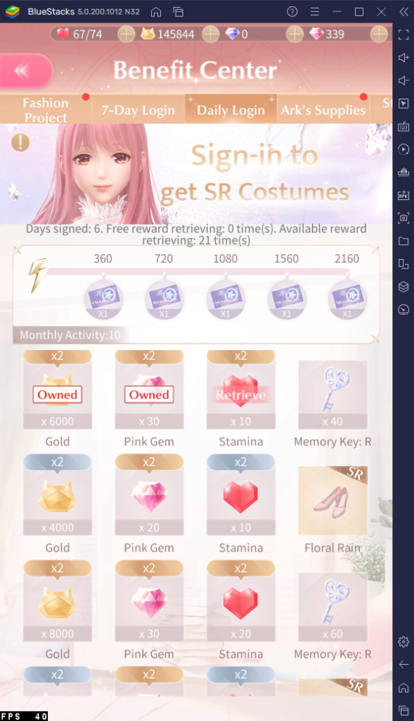 Where to Get More Gold, Pink Gems, and other Resources in Shining Nikki