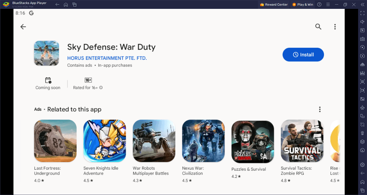 How to Play Sky Defense: War Duty on PC With BlueStacks
