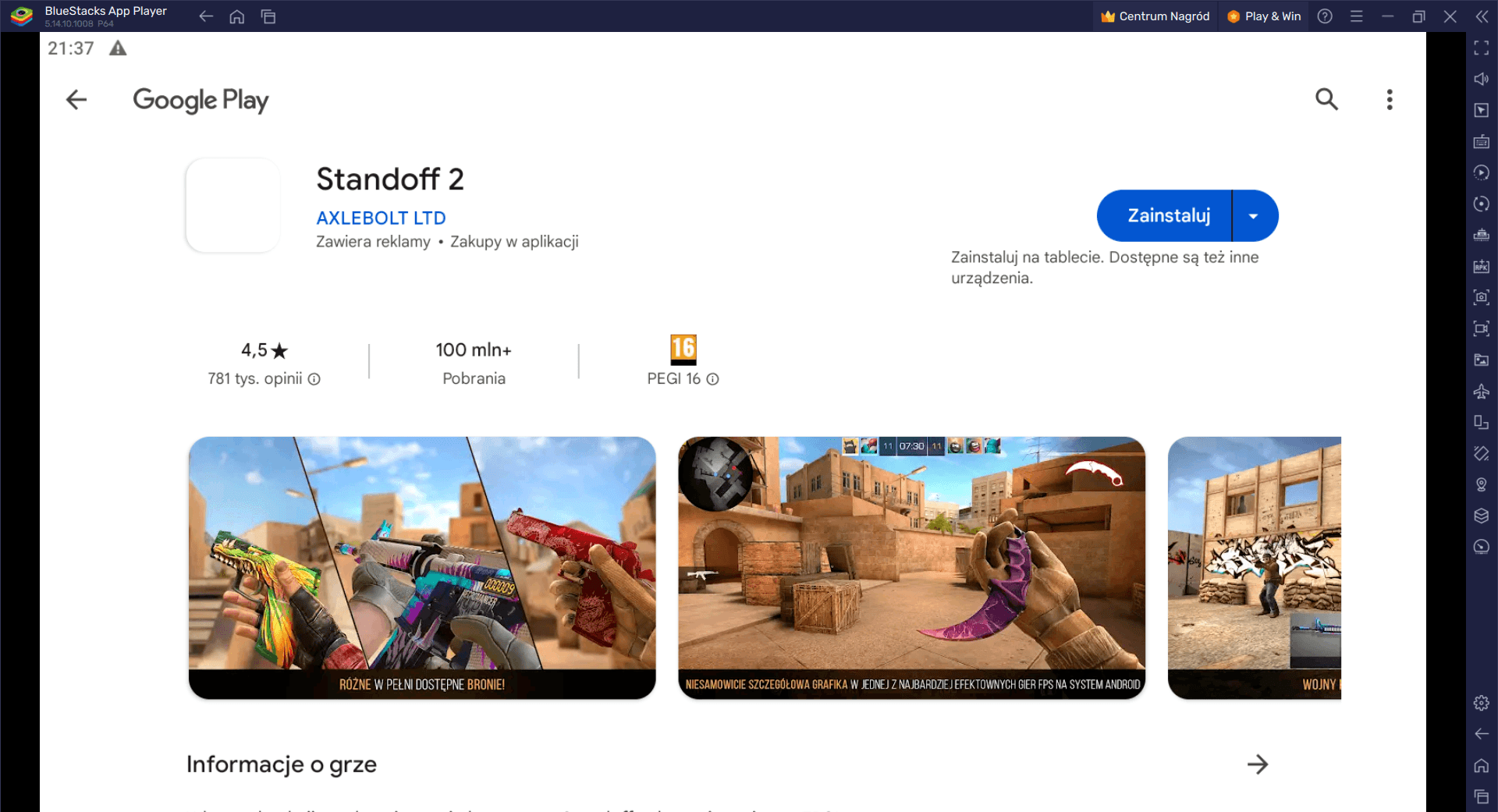 Jak grać w Standoff 2 na PC z BlueStacks