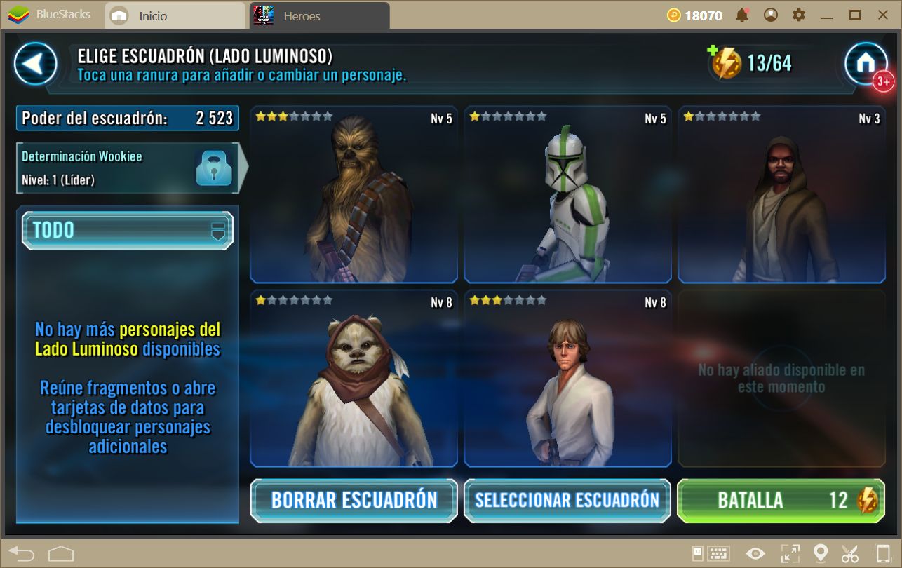 Consejos Para Subir de Nivel Rápido en Star Wars: Galaxy of Heroes