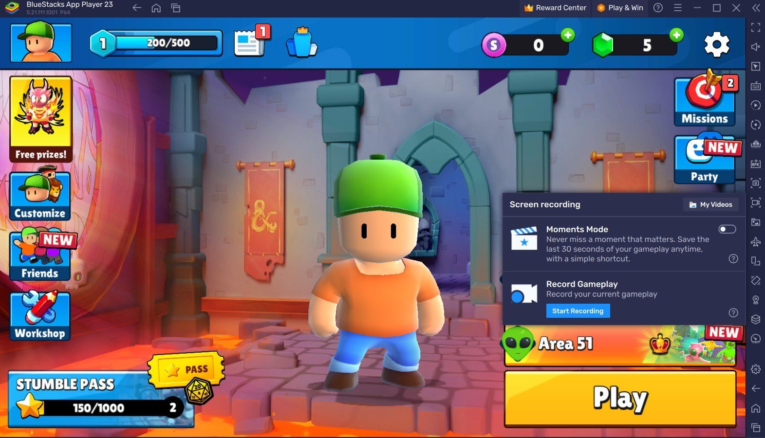 Funzionalità di BlueStacks per migliorare la tua esperienza di gioco con Stumble Guys