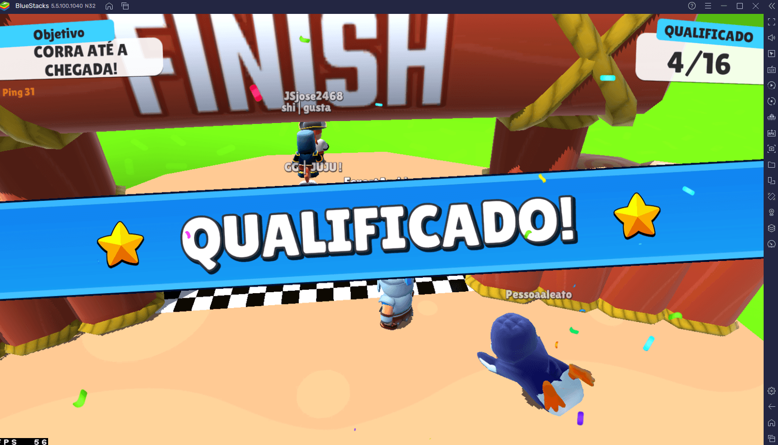 CONSEGUI JOGAR NO NOVO MAPA LAVA LAND DO STUMBLE GUYS 