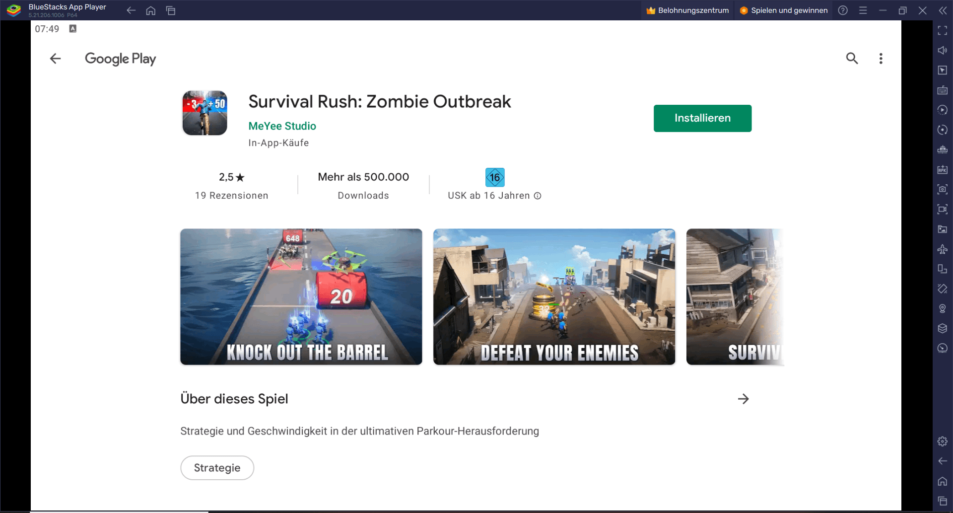 So spielst du Survival Rush: Zombie Outbreak auf dem PC mit BlueStacks