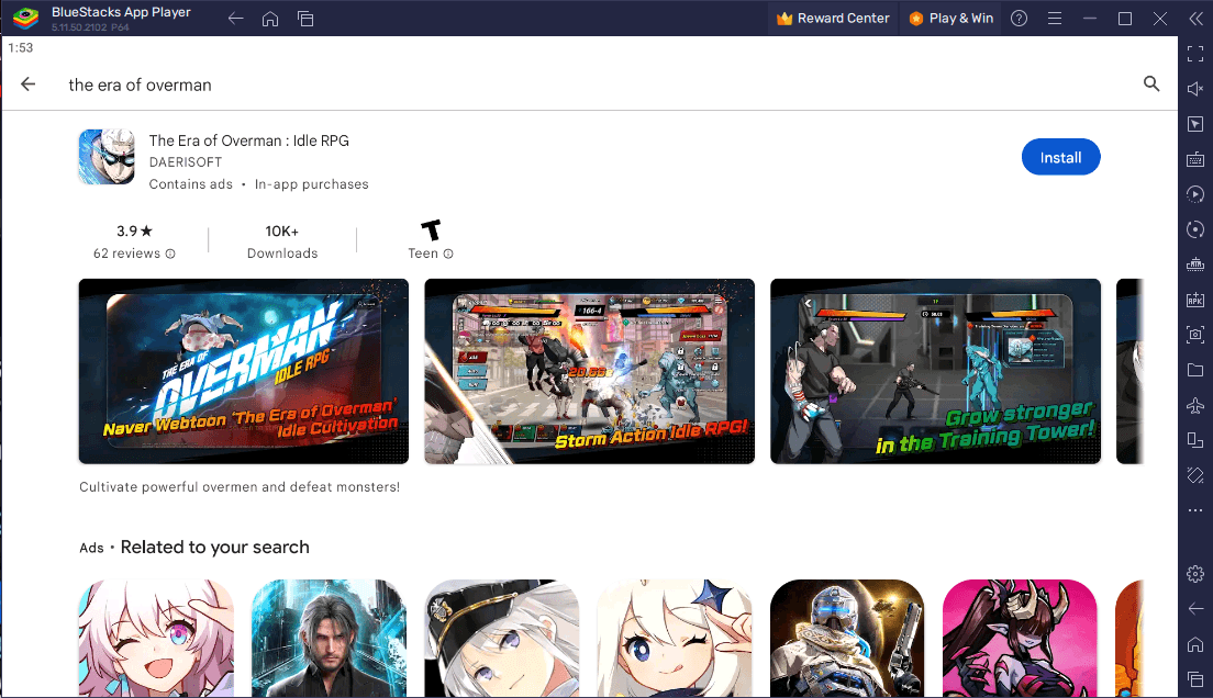 How to Play The Era of Overman: Idle RPG on PC with BlueStacks