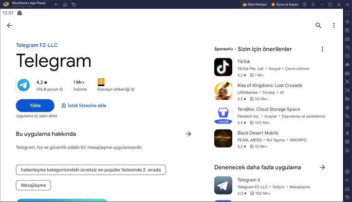 BlueStacks ile Telegram PC Kurulum Rehberi