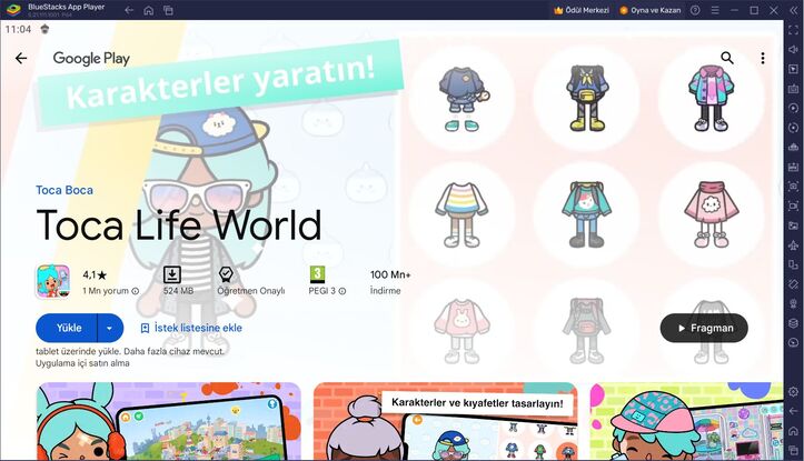 BlueStacks ile Toca Life World PC Kurulum Rehberi