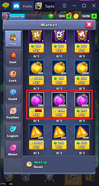 Where and How to Farm More Gold and Purple Souls in Tap Tap Heroes