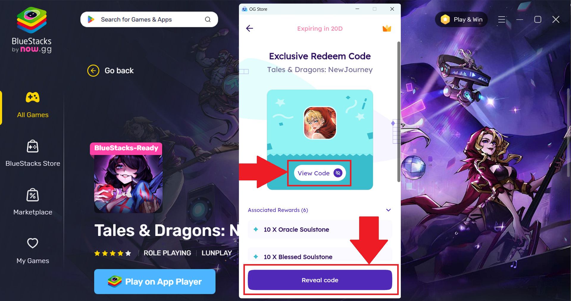 Các giftcode độc quyền của game Tales &amp; Dragons: NewJourney dành cho game thủ BlueStacks