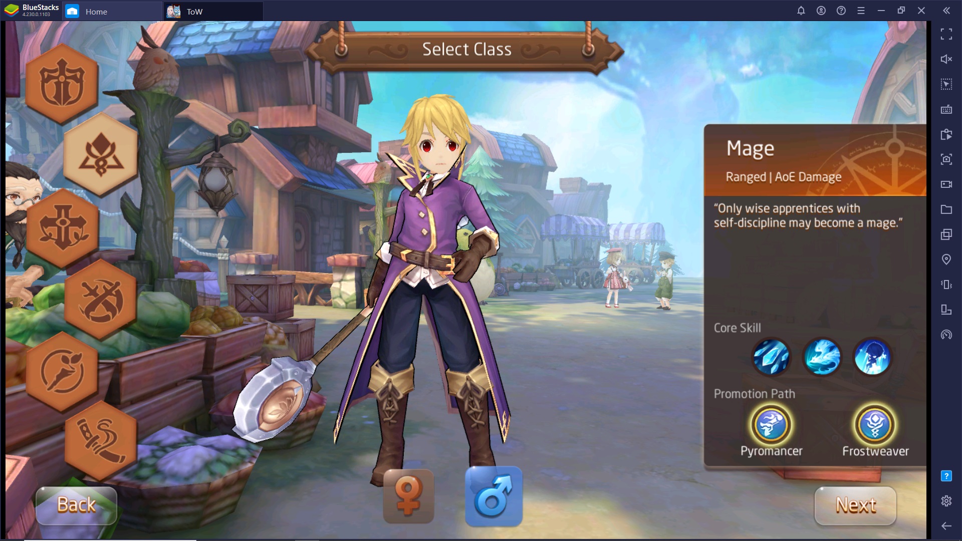 La scelta della classe in Tales of Wind – Come iniziare l’avventura