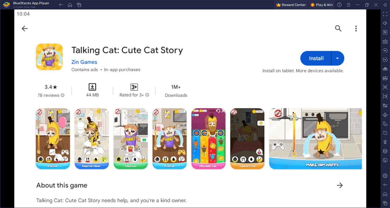 How to Play Talking Cat: Cute Cat Story on PC With BlueStacks