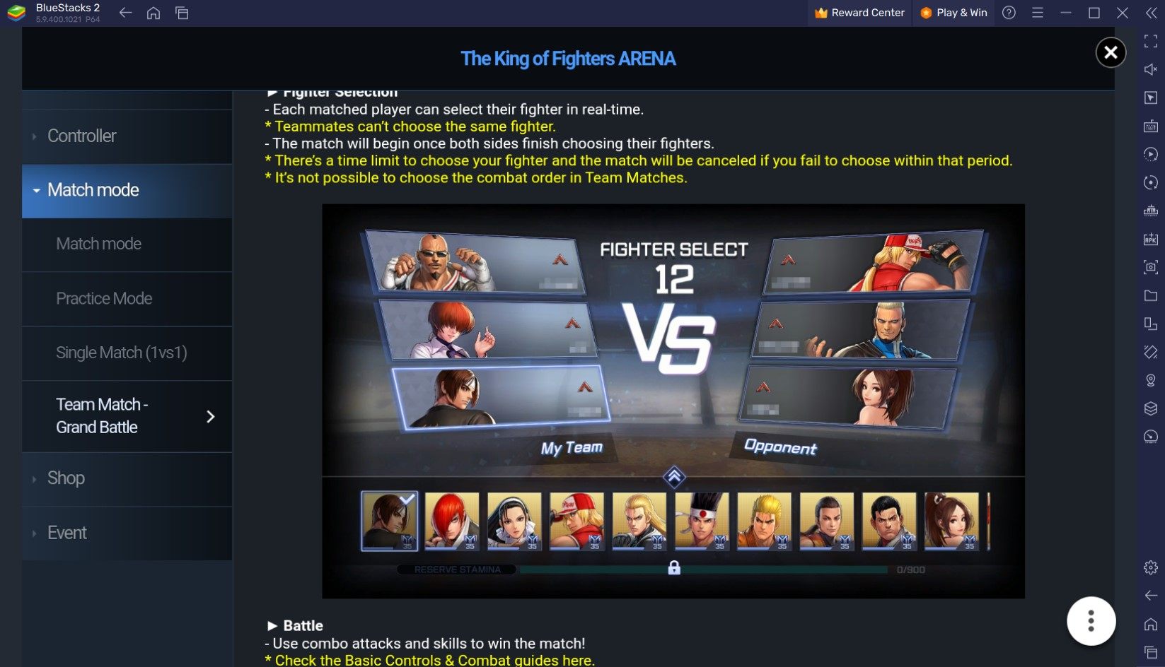 How to Install and Play The King of Fighters ARENA on PC with BlueStacks