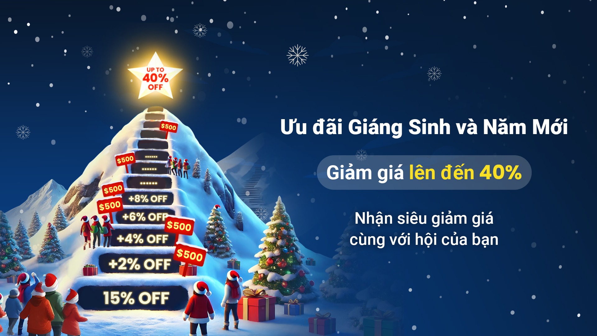 Khuyến mãi dịp Giáng sinh từ BlueStacks: Vượt ngàn chông gai leo lên Ngọn Núi Giảm Giá để hưởng ưu đãi lên đến 40%! 🎅🎄