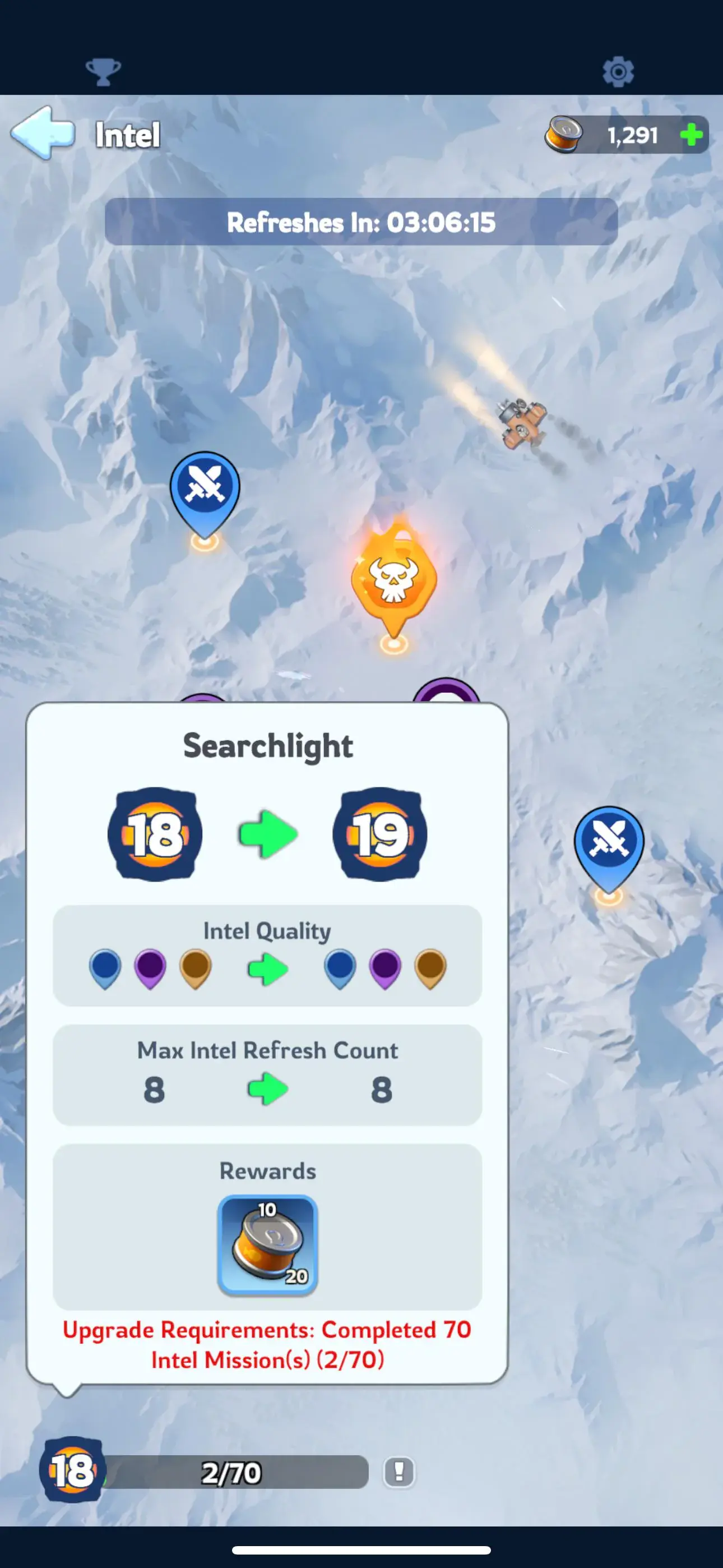 Whiteout Survival Searchlight from Level 18 &rarr; Level 19