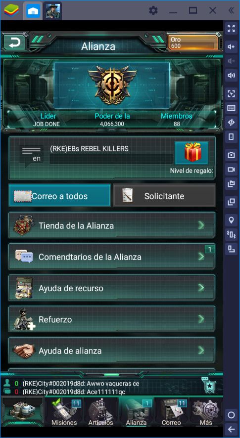 Cómo Optimizar en War Games con BlueStacks