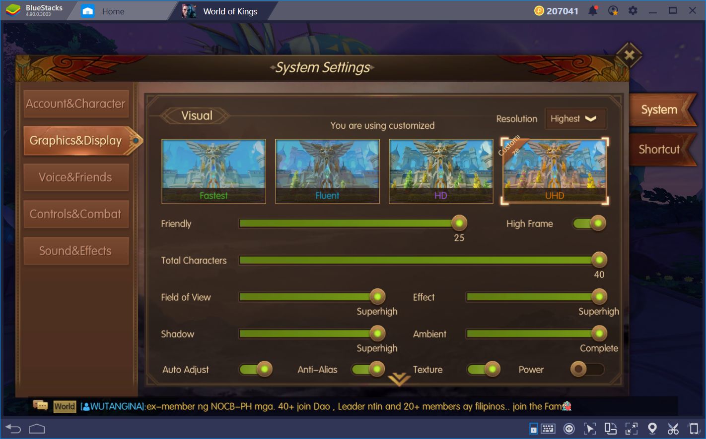 World of Kings en BlueStacks: Impresionantes Gráficas Ultra-HD y Versátiles Esquemas de Control