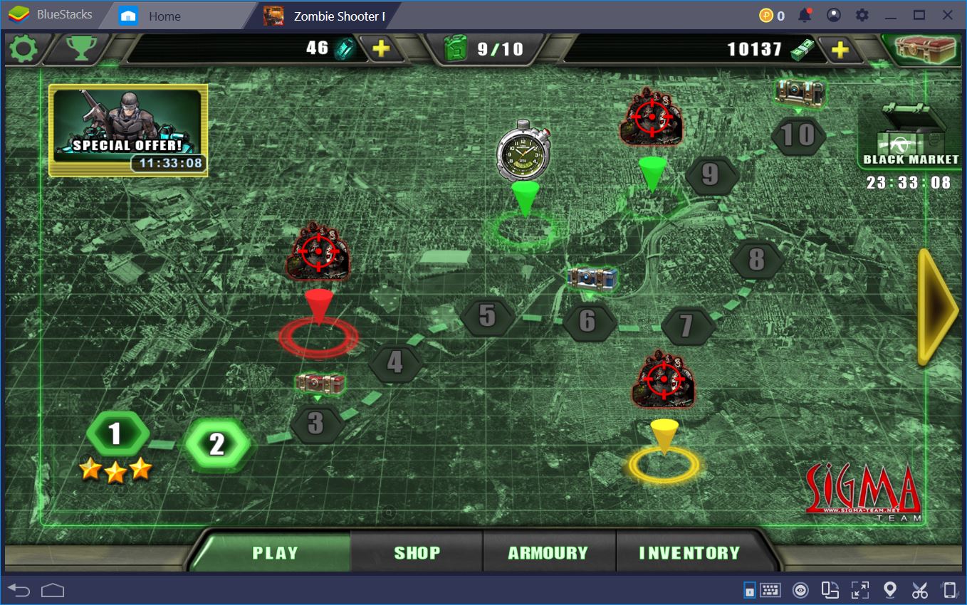 Destroy the Zombie Shooter Walkers with BlueStacks