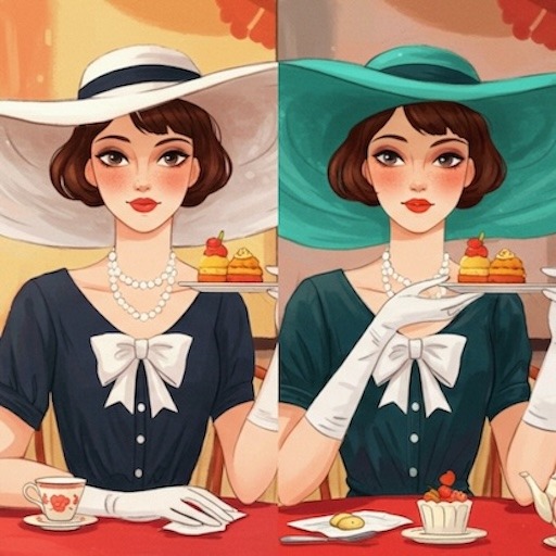 偵探找不同: 點擊發現所有的差異!