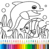 Dolphin and fish coloring book