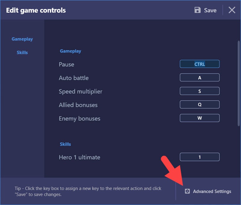 Thiết lập Game Controls tối ưu cho AFK Arena khi chơi với BlueStacks