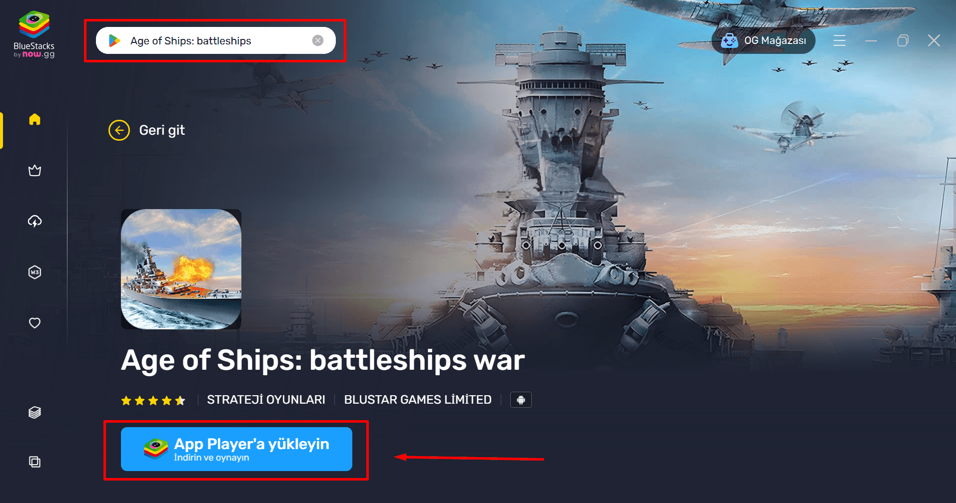 BlueStacks ile PC'de Age of Ships: battleships war Nasıl Oynanır