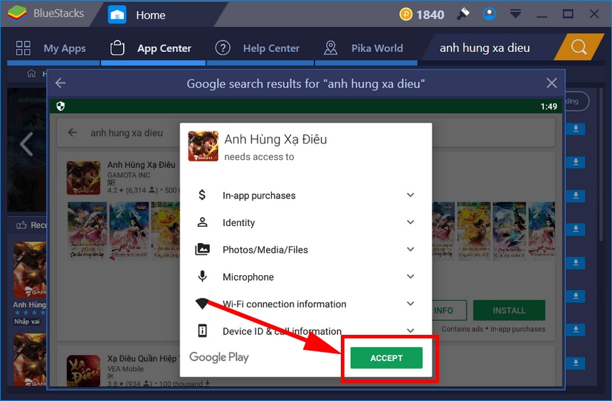 Cách chơi Anh Hùng Xạ Điêu trên máy tính bằng BlueStacks